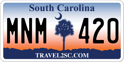 SC license plate MNM420