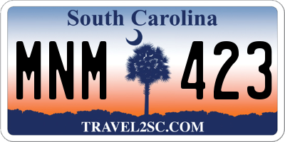 SC license plate MNM423