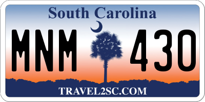 SC license plate MNM430