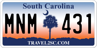 SC license plate MNM431