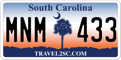 SC license plate MNM433