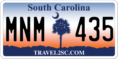 SC license plate MNM435