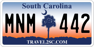 SC license plate MNM442