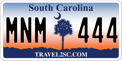 SC license plate MNM444