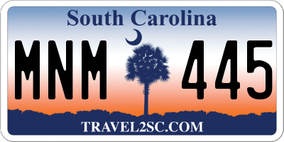 SC license plate MNM445