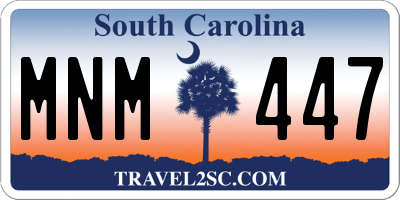 SC license plate MNM447