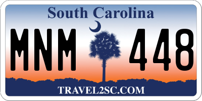 SC license plate MNM448