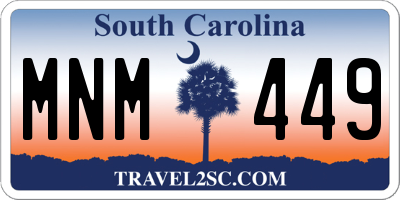 SC license plate MNM449