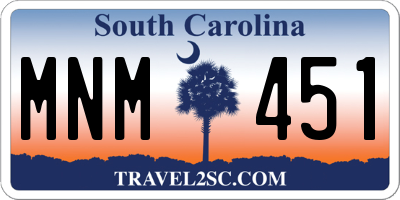 SC license plate MNM451