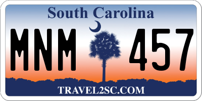 SC license plate MNM457