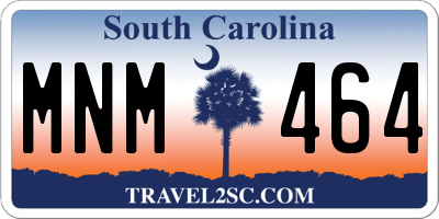 SC license plate MNM464