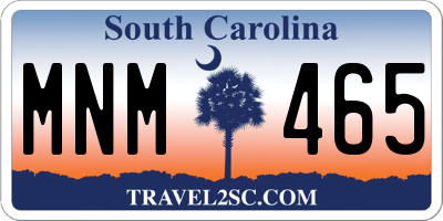 SC license plate MNM465