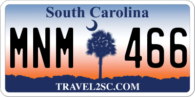 SC license plate MNM466