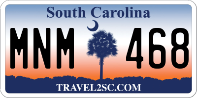 SC license plate MNM468