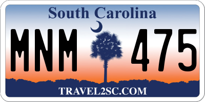 SC license plate MNM475