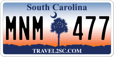SC license plate MNM477