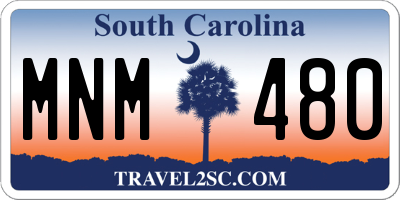 SC license plate MNM480