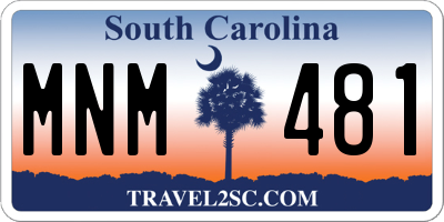 SC license plate MNM481