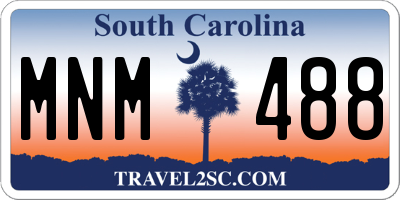 SC license plate MNM488