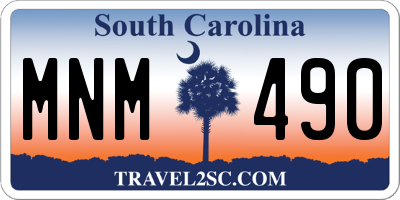 SC license plate MNM490