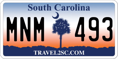 SC license plate MNM493