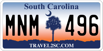 SC license plate MNM496