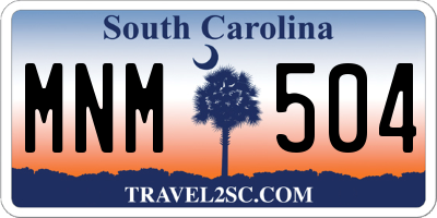 SC license plate MNM504
