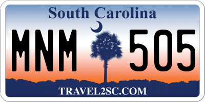 SC license plate MNM505