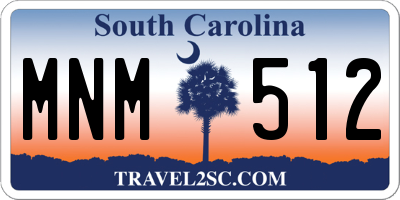 SC license plate MNM512