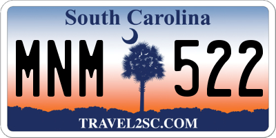 SC license plate MNM522