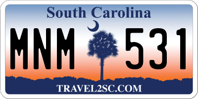 SC license plate MNM531