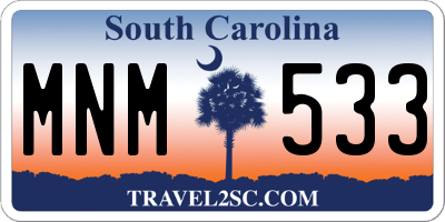 SC license plate MNM533