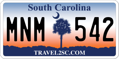 SC license plate MNM542