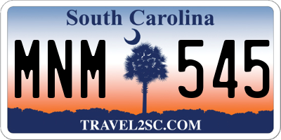 SC license plate MNM545