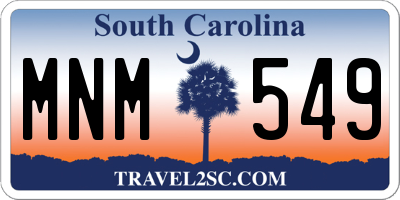 SC license plate MNM549