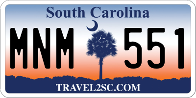 SC license plate MNM551