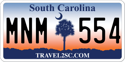 SC license plate MNM554