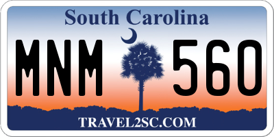 SC license plate MNM560