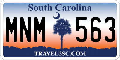 SC license plate MNM563