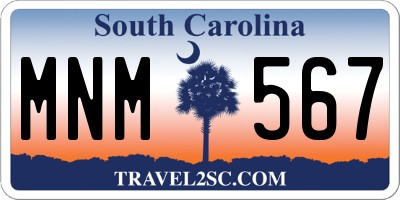 SC license plate MNM567