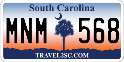 SC license plate MNM568