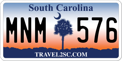 SC license plate MNM576