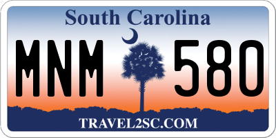 SC license plate MNM580