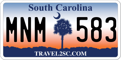SC license plate MNM583