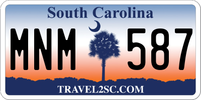 SC license plate MNM587