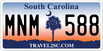 SC license plate MNM588