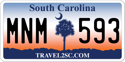 SC license plate MNM593