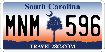 SC license plate MNM596