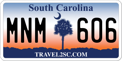 SC license plate MNM606