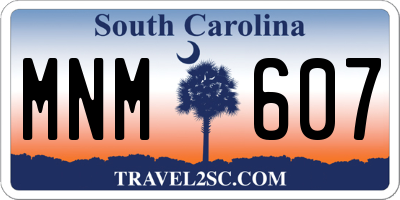 SC license plate MNM607